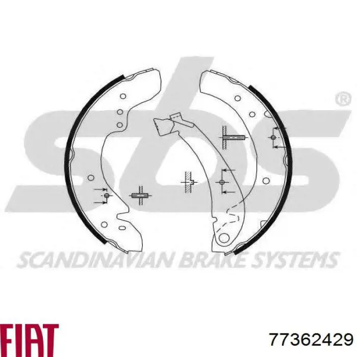 77362429 Fiat/Alfa/Lancia Барабанные тормозные колодки