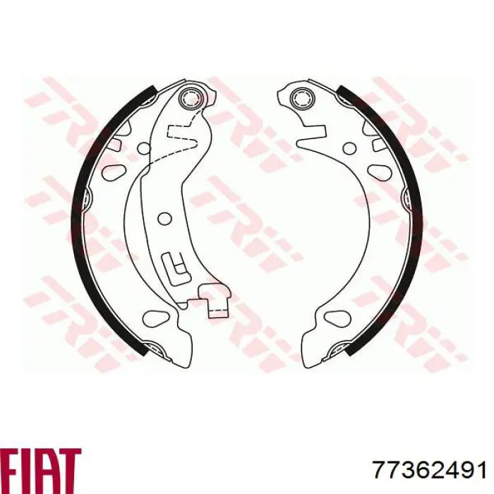 Колодки тормозные задние барабанные, в сборе с цилиндрами, комплект Fiat/Alfa/Lancia 77362491