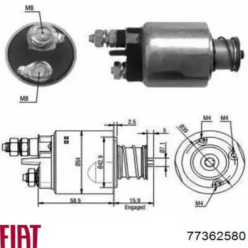 Втягивающее Fiat/Alfa/Lancia 77362580 цена, от 22.15 USD