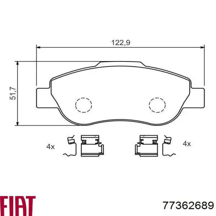 Передние тормозные колодки 77362689 Fiat/Alfa/Lancia