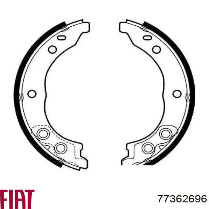 Колодки ручника (стояночного тормоза) Fiat/Alfa/Lancia 77362696