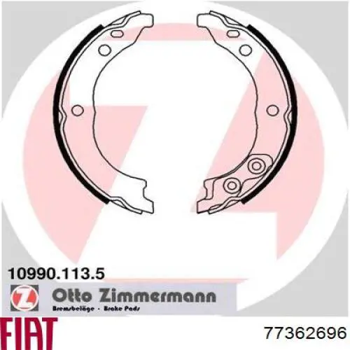 Тормозные колодки стояночного тормоза Fiat/Alfa/Lancia 77362696 цена, от 15.83 USD