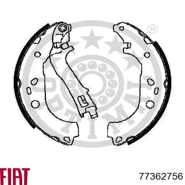 77362756 Fiat/Alfa/Lancia Барабанные тормозные колодки