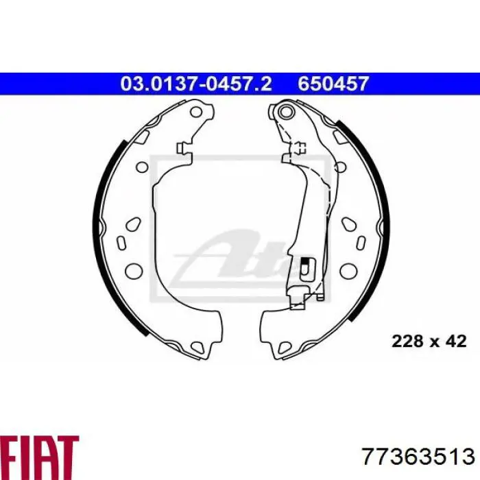 77363513 Fiat/Alfa/Lancia Барабанные тормозные колодки