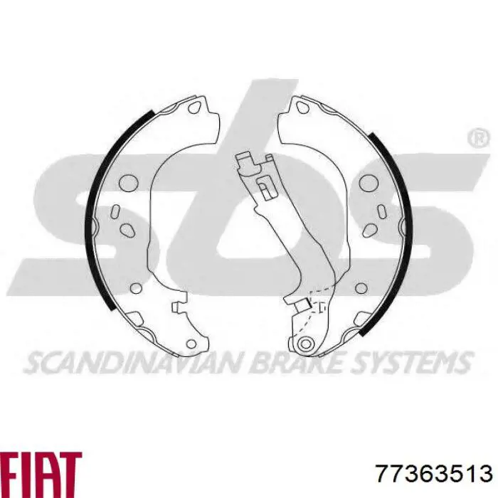 Купить 77363513 Fiat/Alfa/Lancia Задние барабанные тормозные колодки