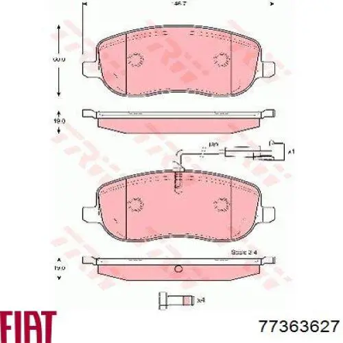 Тормозные колодки Fiat/Alfa/Lancia 77363627