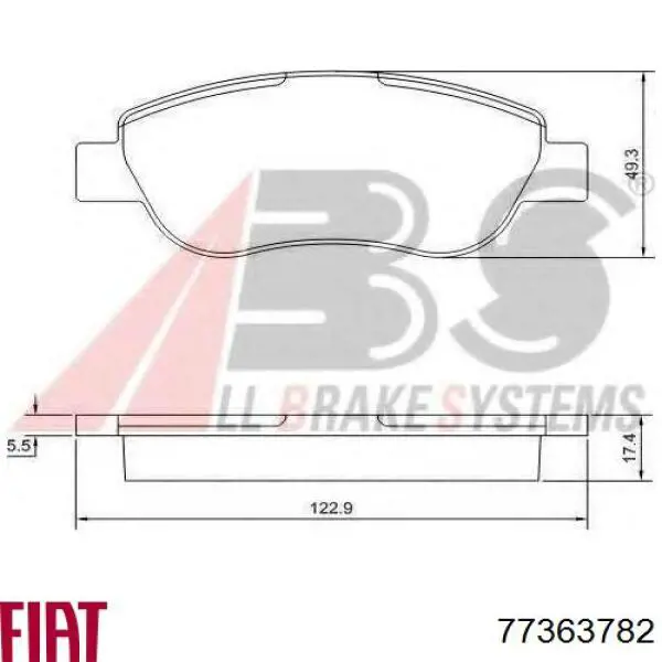 Передние тормозные колодки 77363782 Fiat/Alfa/Lancia