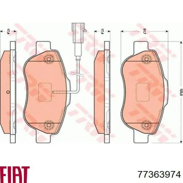 Купить 77363974 Fiat/Alfa/Lancia Колодки тормозные