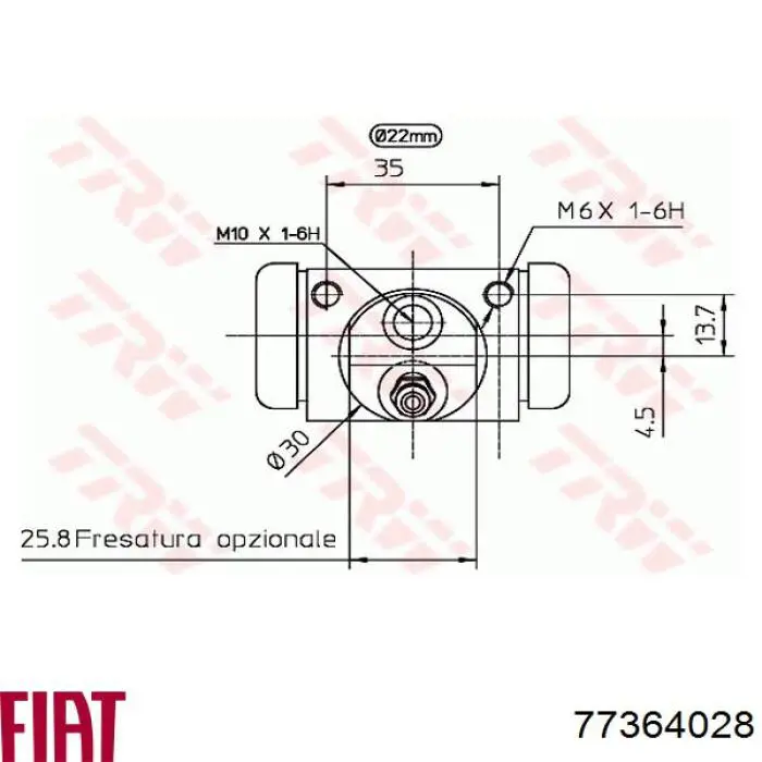Цилиндр тормозной колесный 77364028 Fiat/Alfa/Lancia