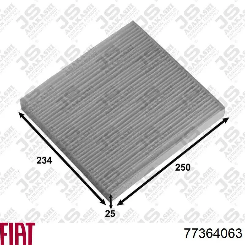 Фильтр воздушный отопителя Fiat/Alfa/Lancia 77364063 цена, от 8.05 USD