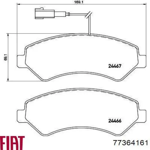 77364161 Fiat/Alfa/Lancia Колодки передние