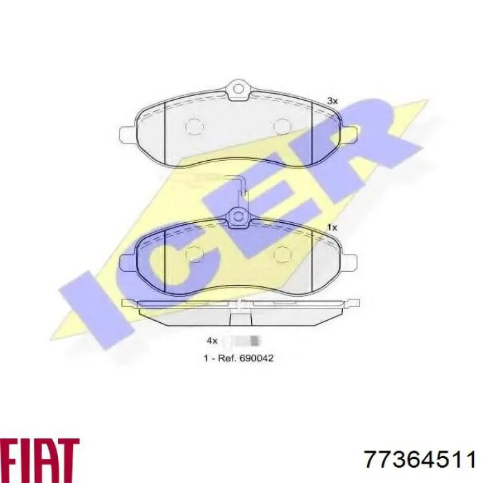 Тормозные колодки Fiat/Alfa/Lancia 77364511