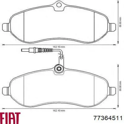 77364511 Fiat/Alfa/Lancia Колодки передние