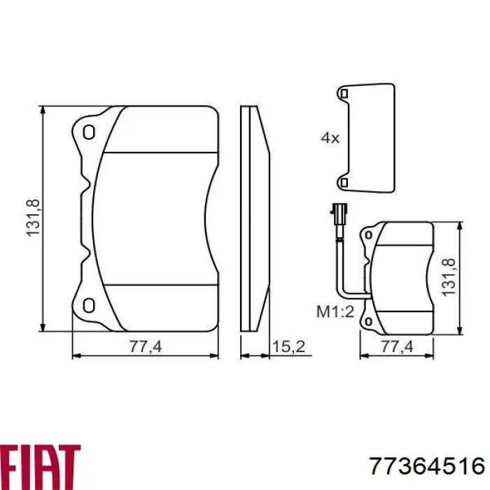 Колодки Fiat/Alfa/Lancia 77364516 цена, от 36.75 USD