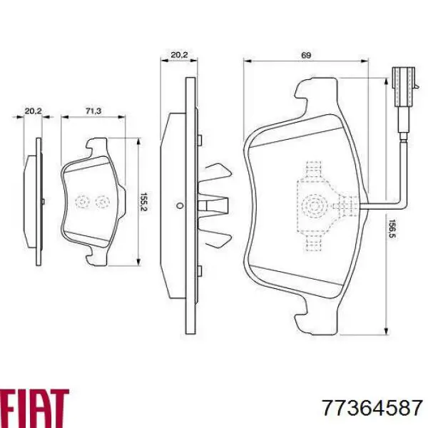 Купить 77364587 Fiat/Alfa/Lancia Колодки тормозные