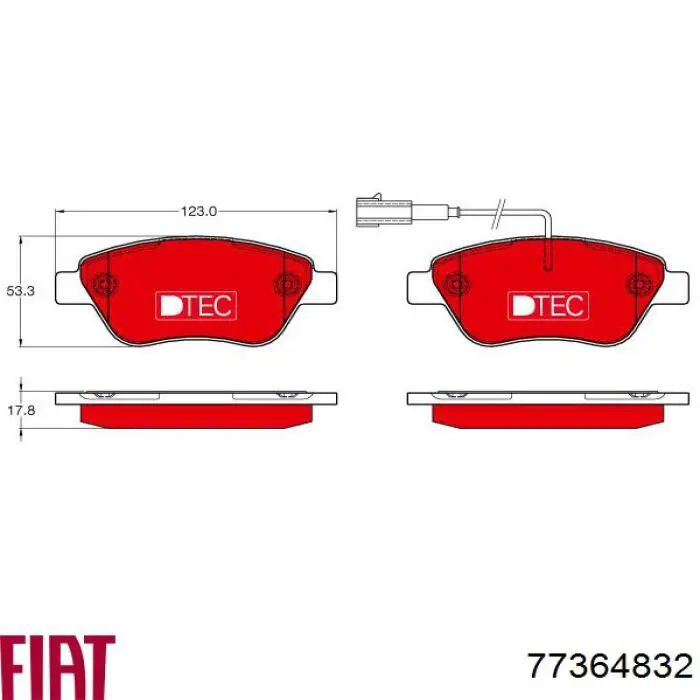 Колодки Fiat/Alfa/Lancia 77364832 цена, от 19.30 USD