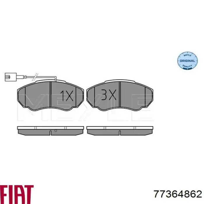 Колодки Fiat/Alfa/Lancia 77364862 цена, от 19.06 USD