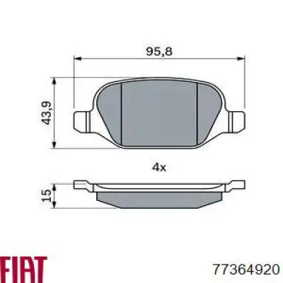 Купить 77364920 Fiat/Alfa/Lancia Колодки тормозные задние, дисковые