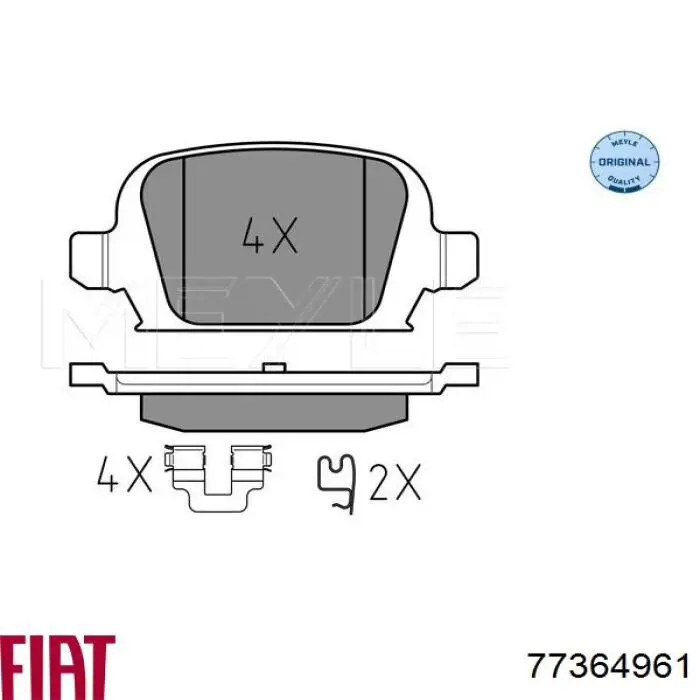 Купить 77364961 Fiat/Alfa/Lancia Колодки тормозные задние, дисковые