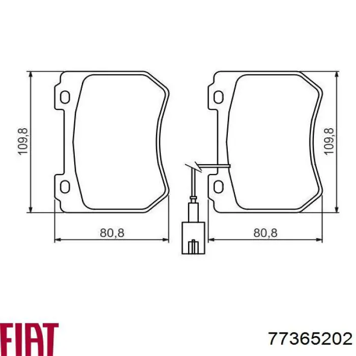 Передние тормозные колодки 77365202 Fiat/Alfa/Lancia