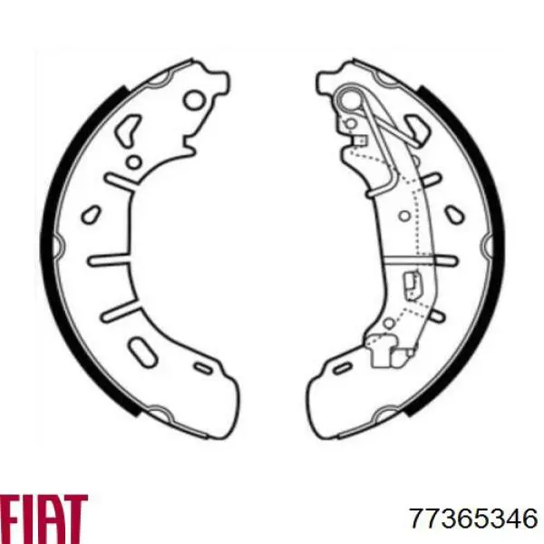 77365346 Fiat/Alfa/Lancia Барабанные тормозные колодки