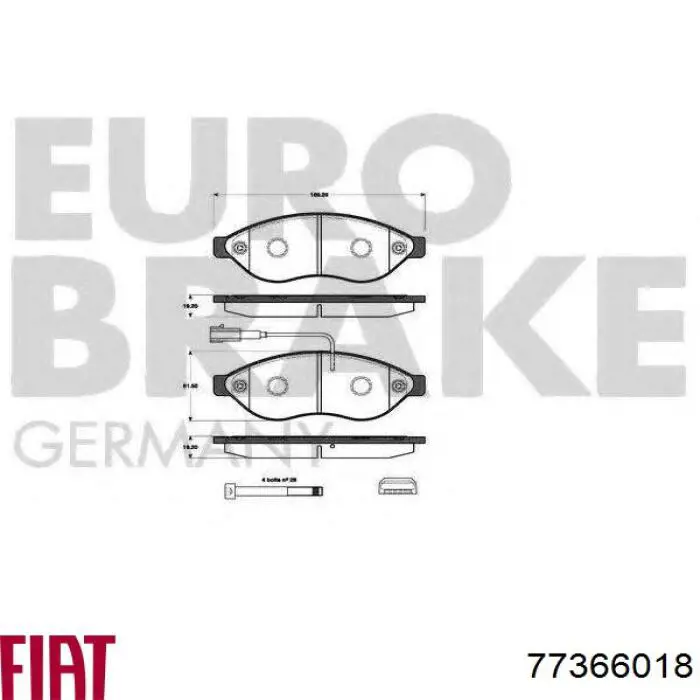 Колодки Fiat/Alfa/Lancia 77366018 цена, от 29.02 USD