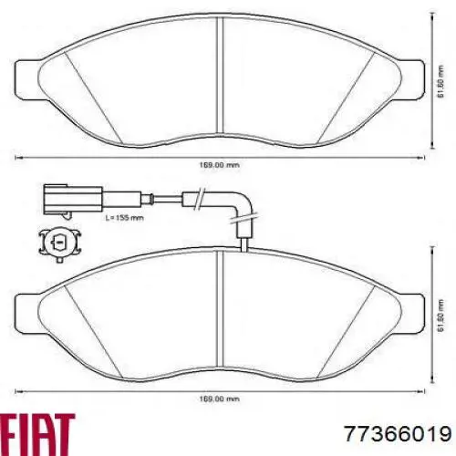 77366019 Fiat/Alfa/Lancia Колодки передние