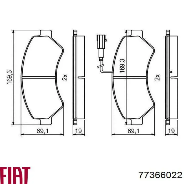 Колодки Fiat/Alfa/Lancia 77366022 цена, от 35.46 USD