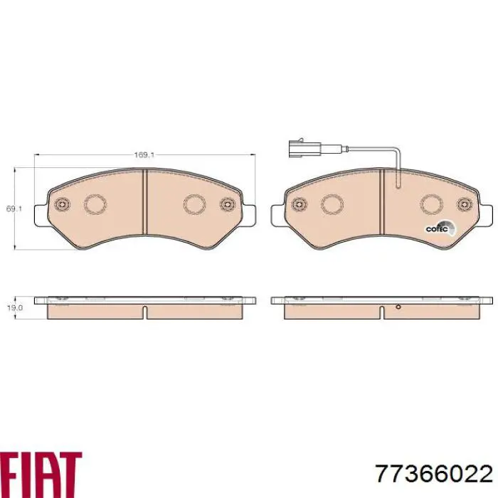 77366022 Fiat/Alfa/Lancia Колодки передние