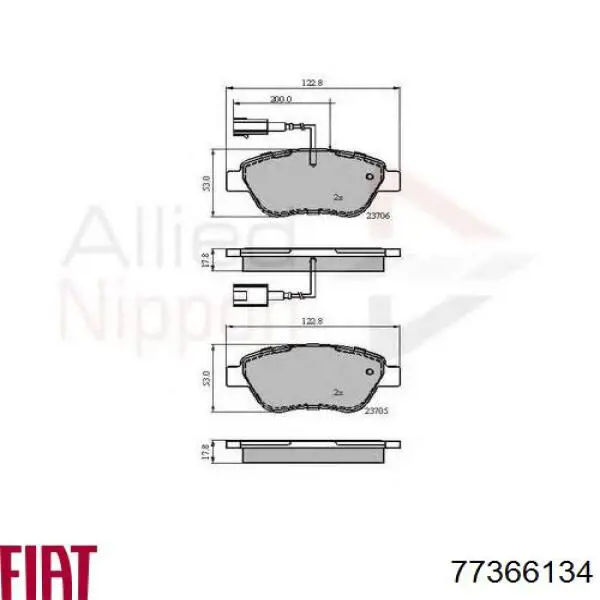Купить 77366134 Fiat/Alfa/Lancia Колодки тормозные