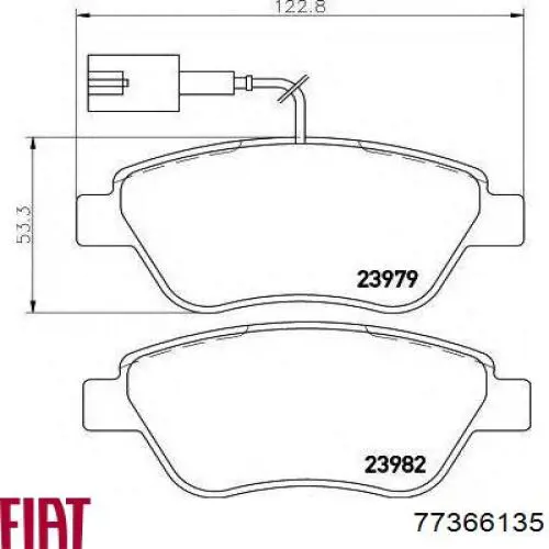 Купить 77366135 Fiat/Alfa/Lancia Колодки тормозные
