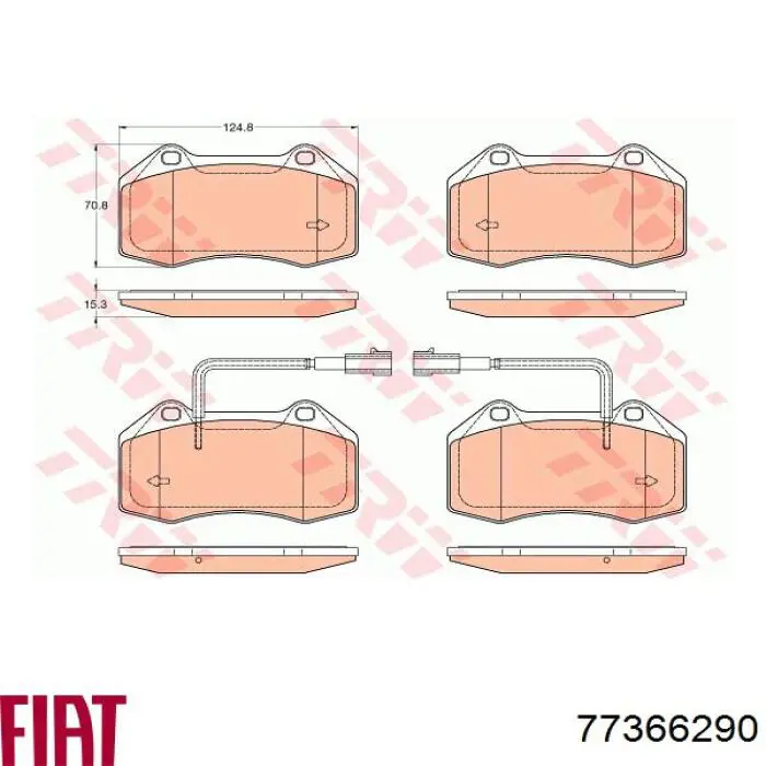 77366290 Fiat/Alfa/Lancia Колодки передние