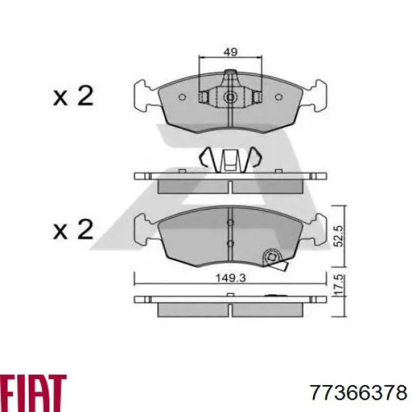 Купить 77366378 Fiat/Alfa/Lancia Колодки тормозные