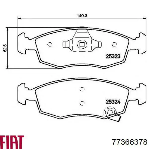 Тормозные колодки Fiat/Alfa/Lancia 77366378
