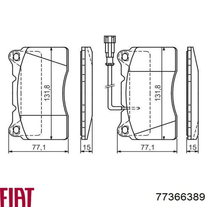 Передние тормозные колодки 77366389 Fiat/Alfa/Lancia