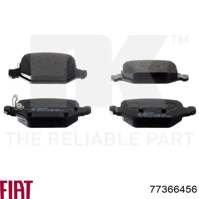 Купить 77366456 Fiat/Alfa/Lancia Колодки тормозные задние, дисковые