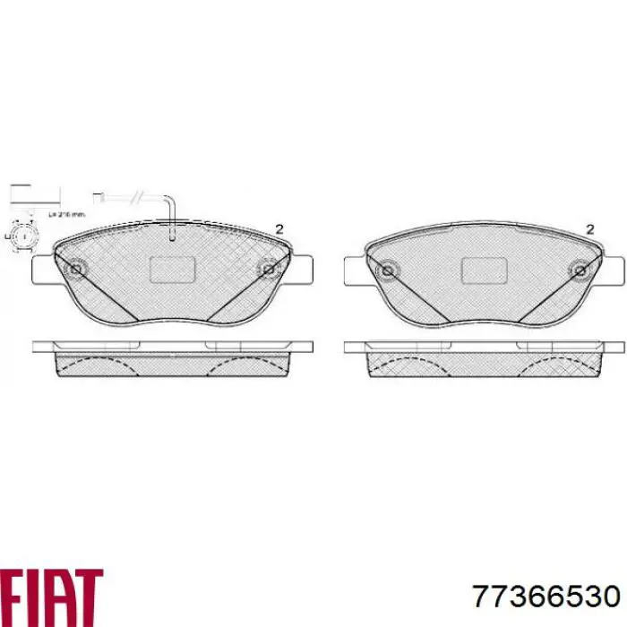 Передние тормозные колодки 77366530 Fiat/Alfa/Lancia