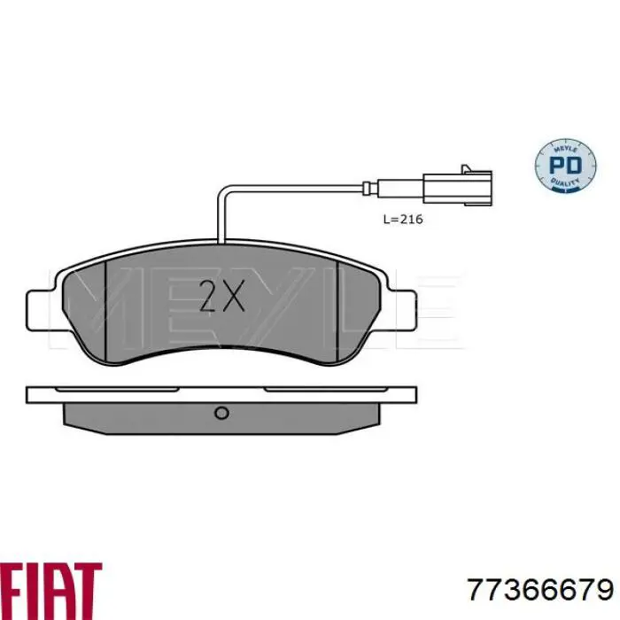 77366679 Fiat/Alfa/Lancia Колодки тормозные дисковые комплект