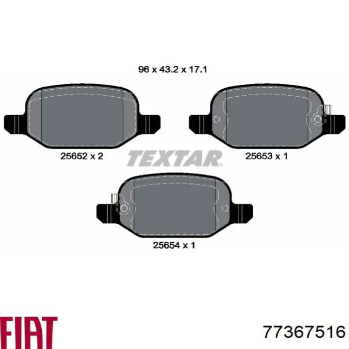 Купить 77367516 Fiat/Alfa/Lancia Колодки тормозные задние, дисковые