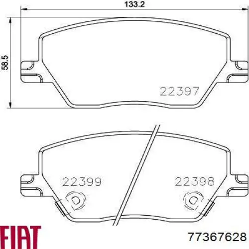 Купить 77367628 Fiat/Alfa/Lancia Колодки тормозные
