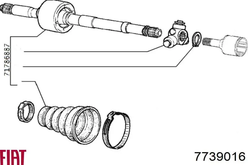 Купить 7739016 Fiat/Alfa/Lancia Вал приводной правый