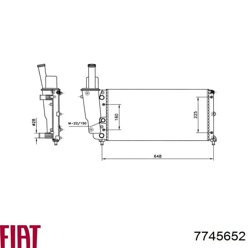 Радиатор 7745652 Fiat/Alfa/Lancia