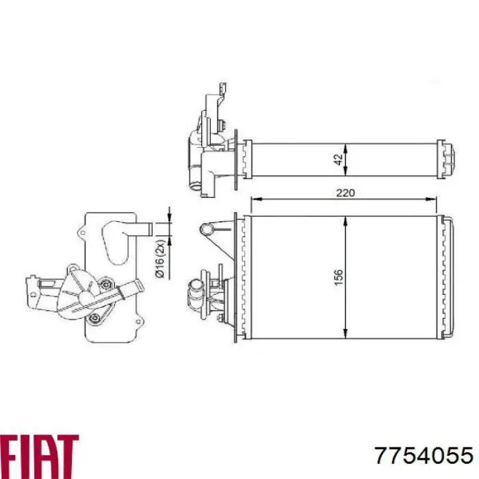 Купить 7754055 Fiat/Alfa/Lancia Радиатор печки
