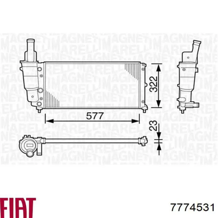 Радиатор 7774531 Fiat/Alfa/Lancia