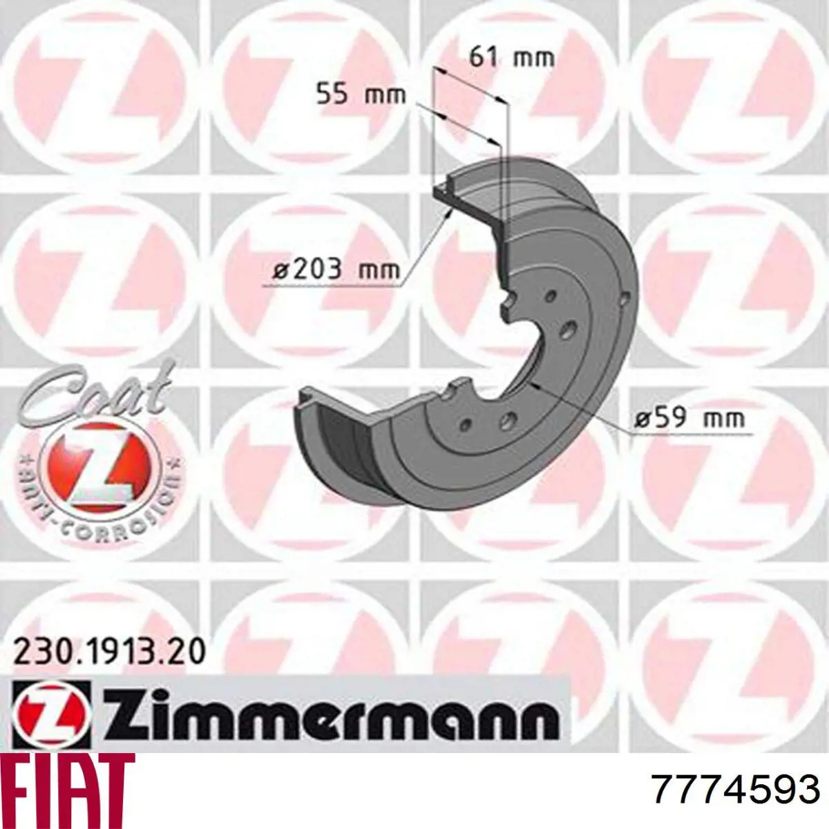 Барабан тормозной задний Fiat/Alfa/Lancia 7774593 цена, от 30.43 USD