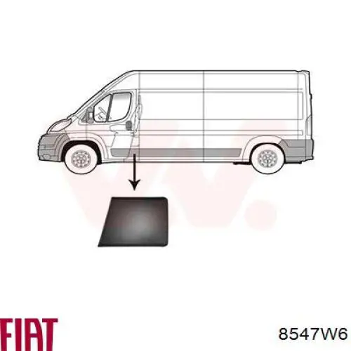 8547W6 Fiat/Alfa/Lancia placa sobreposta externa central esquerda de suporte de carroçaria