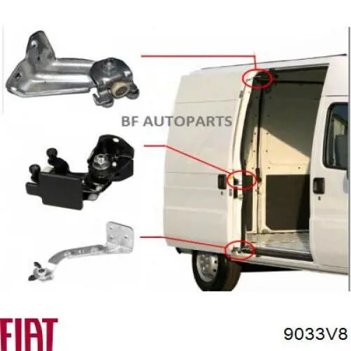 Ролик двери боковой (сдвижной) правый нижний 9033V8 Fiat/Alfa/Lancia