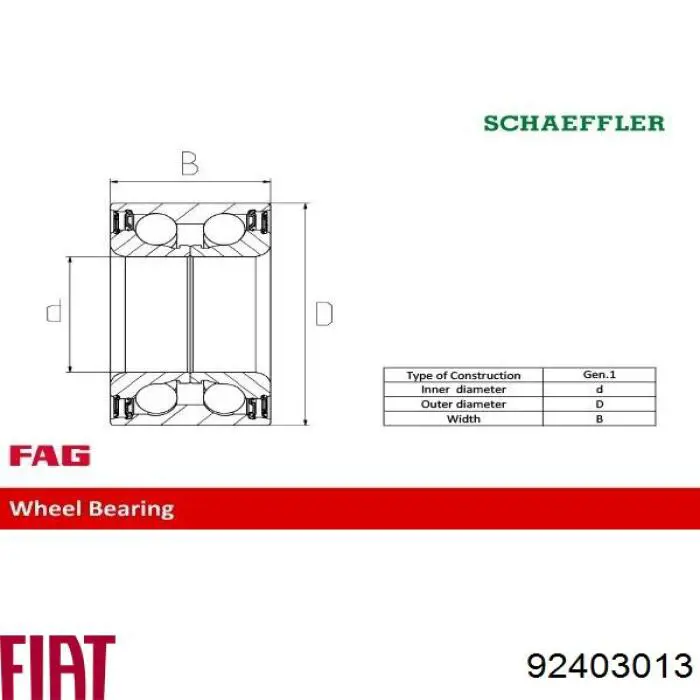 Купить 92403013 Fiat/Alfa/Lancia Подшипник передней ступицы
