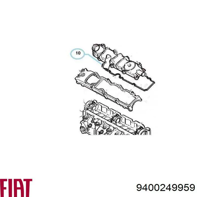 Прокладка клапанной крышки двигателя верхняя 9400249959 Fiat/Alfa/Lancia