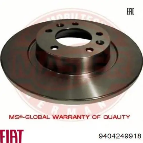 9404249918 Fiat/Alfa/Lancia Disco do freio traseiro